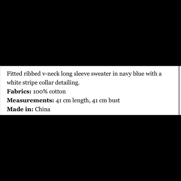 Brandy Melville Milena V Neck Sweater navy blue - Picture 6 of 10